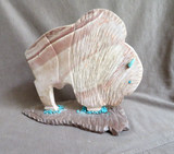 Zuni Huge Buffalo w heartline on Arrowhead Base Fetish by Kevin Quam C4309