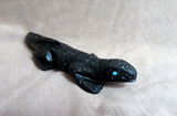 Zuni Amazing Large Jet Lizard Fetish carving by Michael Coble C4654