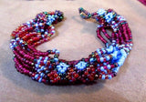 Zuni Made Beaded 16 Strand Multi-Color 28" Necklace, Bracelet & Earrings JN0122