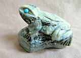 Native Zuni Serpentine Realistic Frog Fetish Carving by Michael Coble C3838