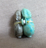 Zuni Turquoise & Picasso Marble Mini Rabbit Duo Carving by LaVies Natewa C4139