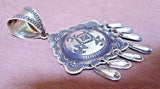 Native Navajo Hand Stamped Sterling Large Pendant by Vincent Platero JP0128
