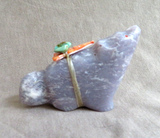Zuni Shimmering Lepidolite Coyote Fetish by Leland Boone & Daphne Quam C4288