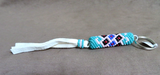 Native Zuni Made Multi-color Beaded Keychain with Fringe M3357