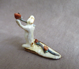 Native Zuni Antler Mini Rabbit w/Roses Fetish Carving by Ruben Najera C4492