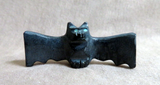 Native Zuni Black Marble Bat Fetish Carving by Tim Lementino C4404