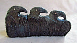 Native American Zuni Jet Triple Ravens Fetish Carving by Rochelle Quam  C3115