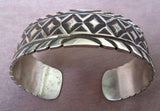 Native Navajo Heavy Sterling Silver Cuff Bracelet by Leonard Maloney JB0088