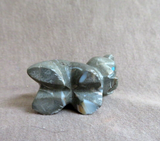 Native Zuni Fossilized Shell Bulldog Fetish Carving by Daryl Shack - C4286