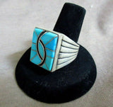 Zuni Turquoise & Sterling Hummingbird Ring size 9 by Amy Quandelacy Wesley JR033