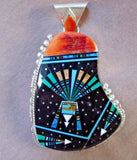 Navajo Micro Inlay Multi-Stone & Sterling Silver Pendant by Ray Jack JP0204