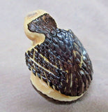 Native Zuni AMAZING Tagua Nut Eagle w/ Rabbit Fetish by Chris Peina - C2731